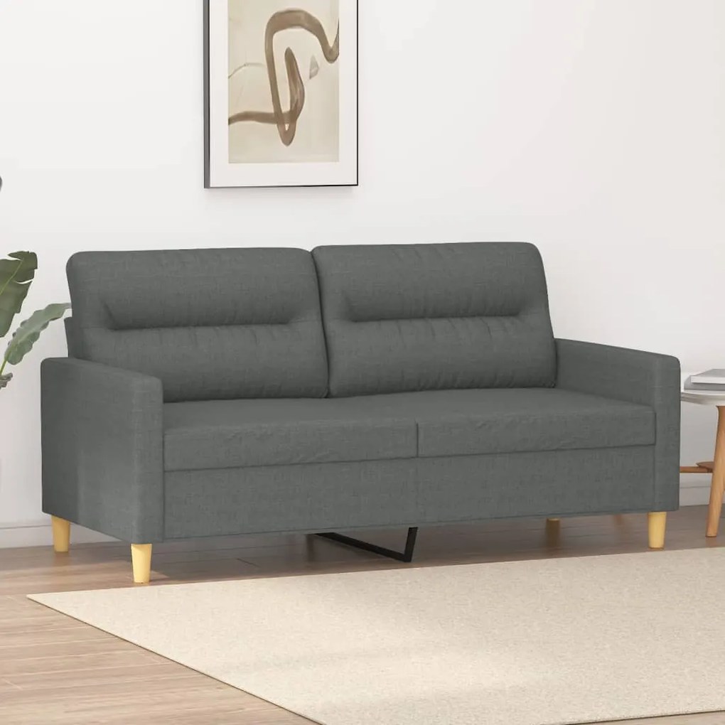 vidaXL Sofá de 2 lugares em tecido 140 cm cinzento-escuro