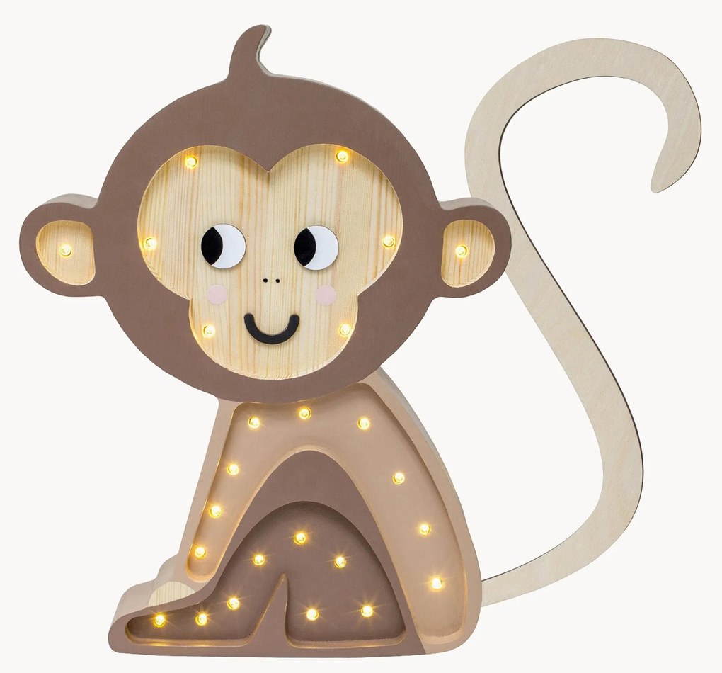 Candeeiro LED artesanal para crianças regulável com temporizador e comando Monkey