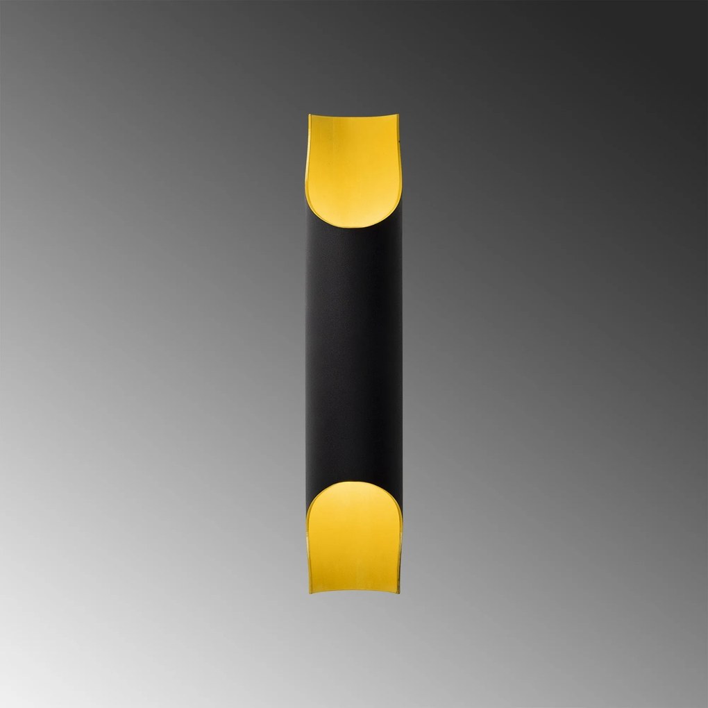 Candeeiro de Parede Efsun - Preto - Diâmetro 8cm, Altura 40cm