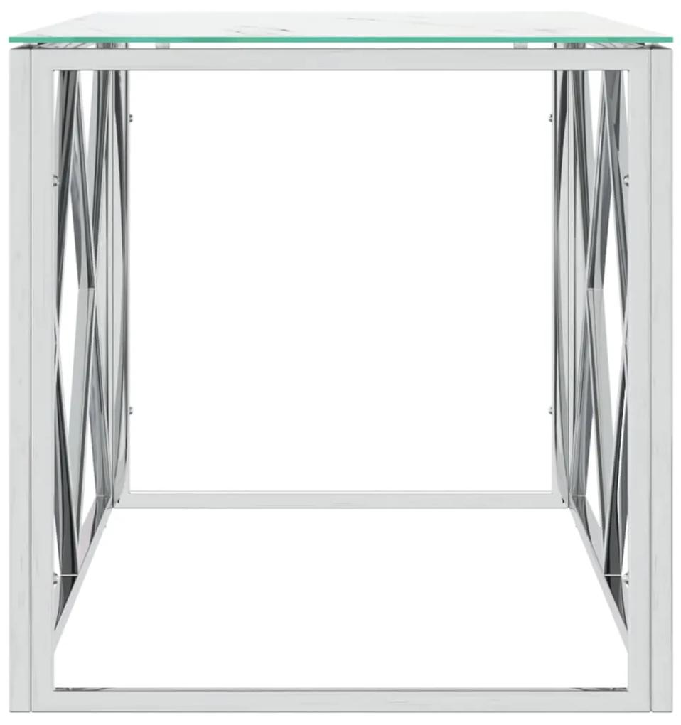 Mesa de centro 110x45x45 cm aço inoxidável e vidro