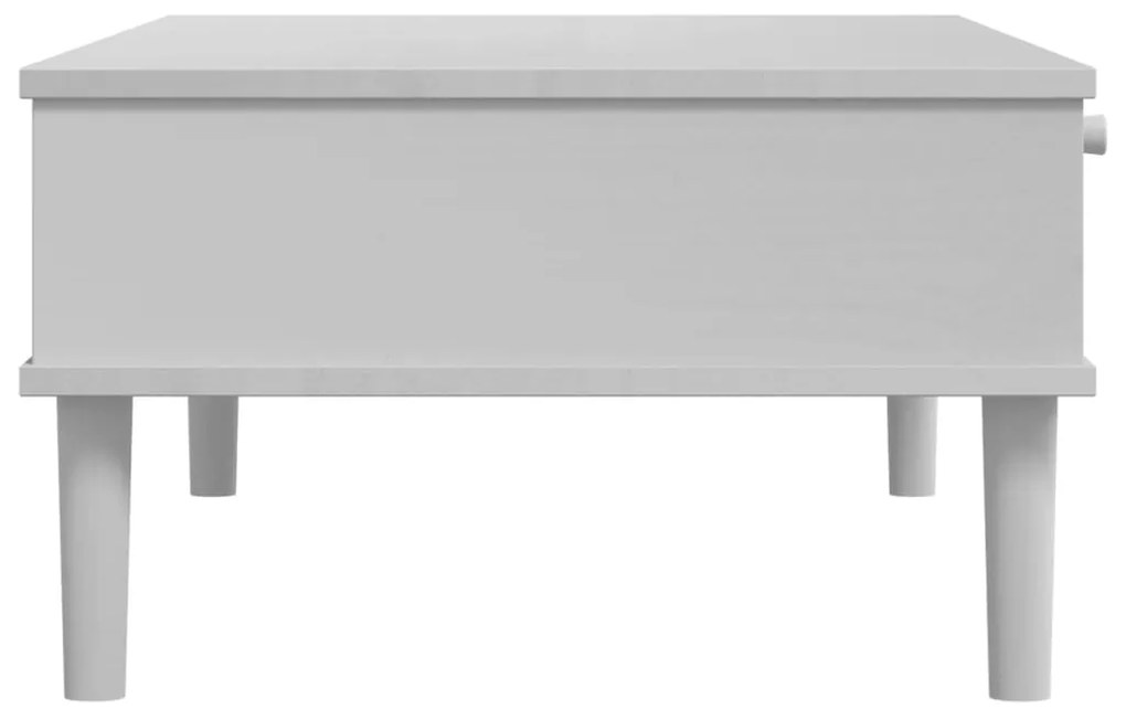 Mesa de Centro SENJA em Vime e Madeira de Pinho - Branco - Design Rúst