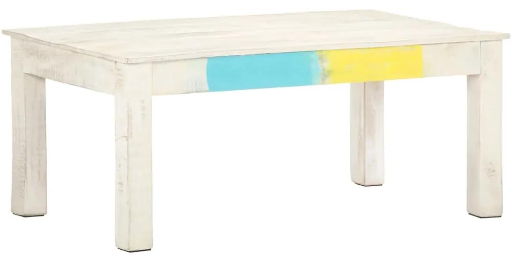 Mesa de centro 110x60x45cm madeira de mangueira maciça branco