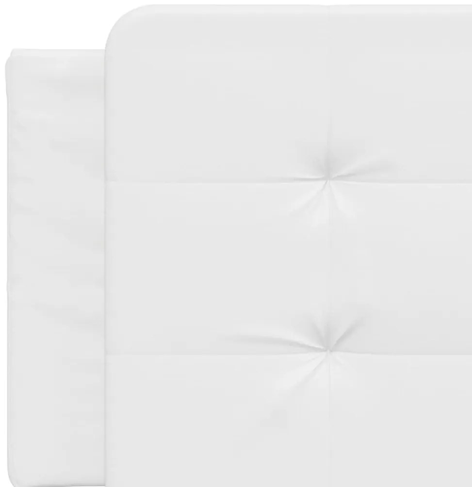 Almofadão de cabeceira 160 cm couro artificial branco
