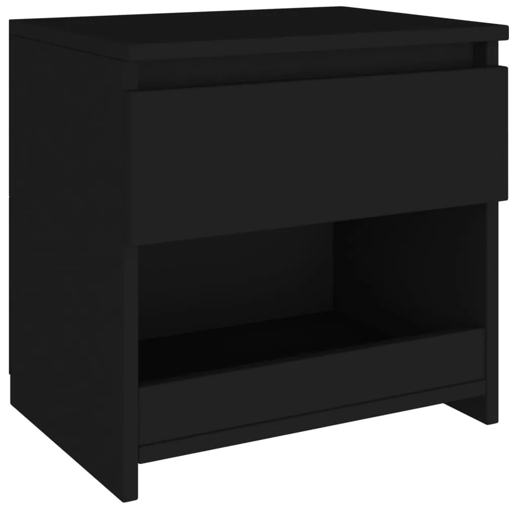 Mesas de cabeceira 2 pcs 40x30x39 cm contraplacado preto