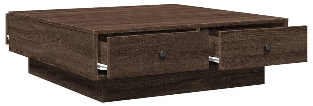 Mesa de centro 90x90x28 cm derivados madeira carvalho castanho