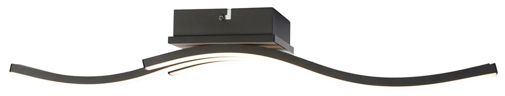 Candeeiro de Teto Design Preto com Madeira incl. LED 3-luzes - Vanesa Design