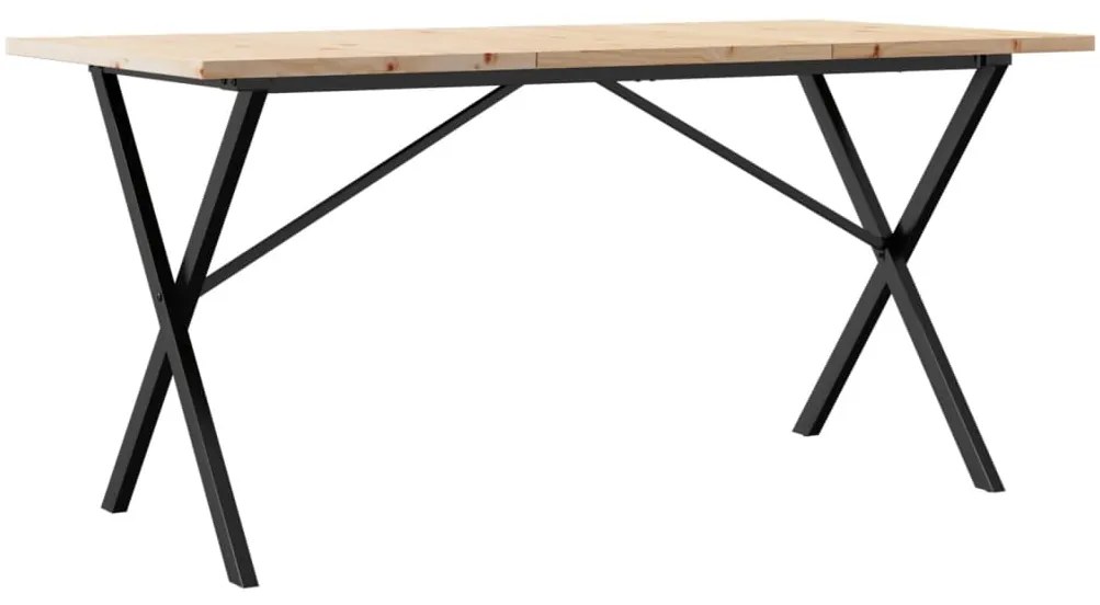 Mesa de jantar estrutura em X 140x80x75,5cm pinho/aço
