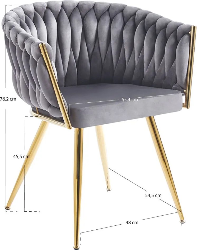Cadeira Widny Golden Veludo - Cinza escuro