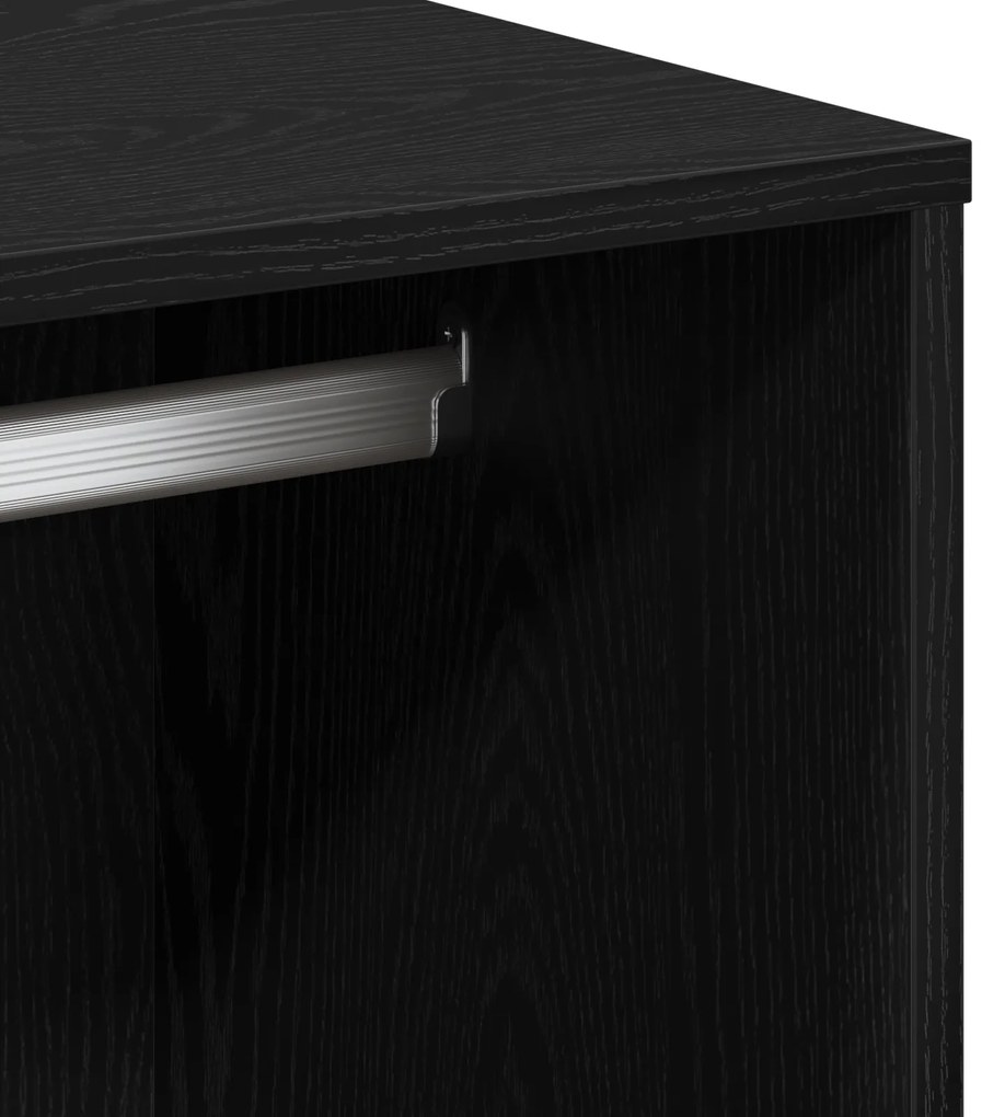 Toucador com LED e Gabinete Carvalho Preto Madeira Engenheirada