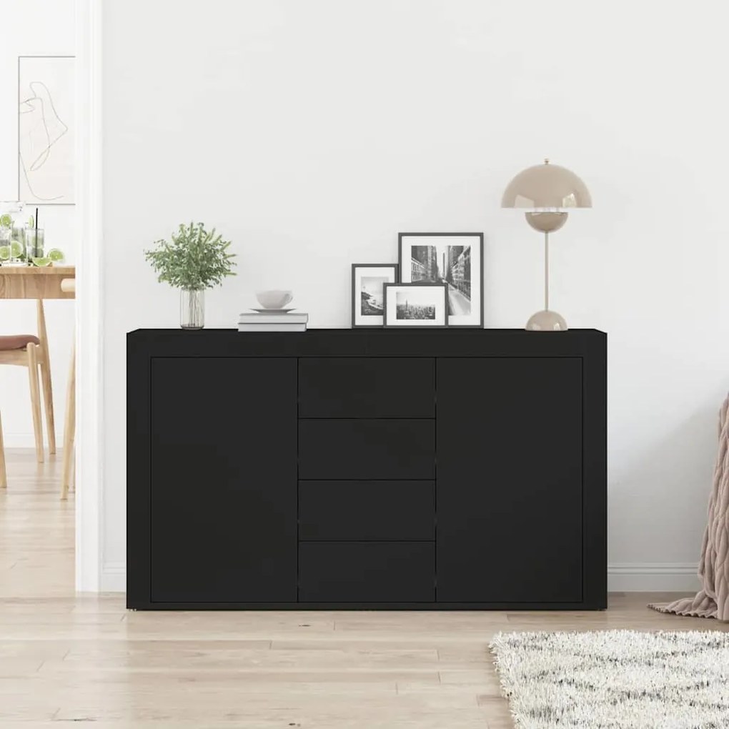 Buffet Lateral vidaXL Preto Madeira engenheirada 120 x 36 x 69 cm