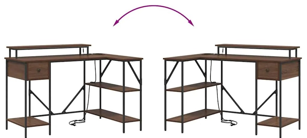 Mesa Carvalho castanho 120 x 79 x 86.5 cm Madeira processada