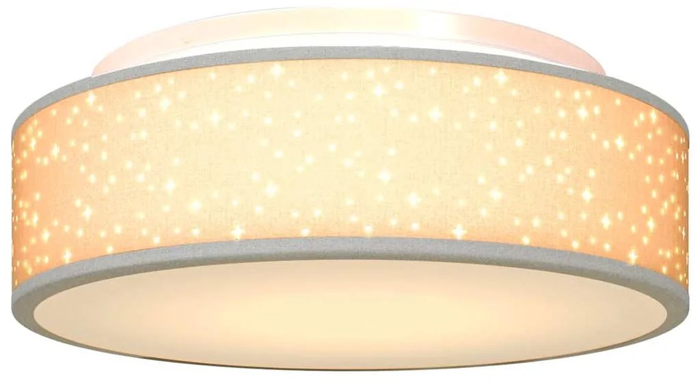 Luzes de Teto com Abajur Estelar Cinza Ø 38 cm Tecido E27