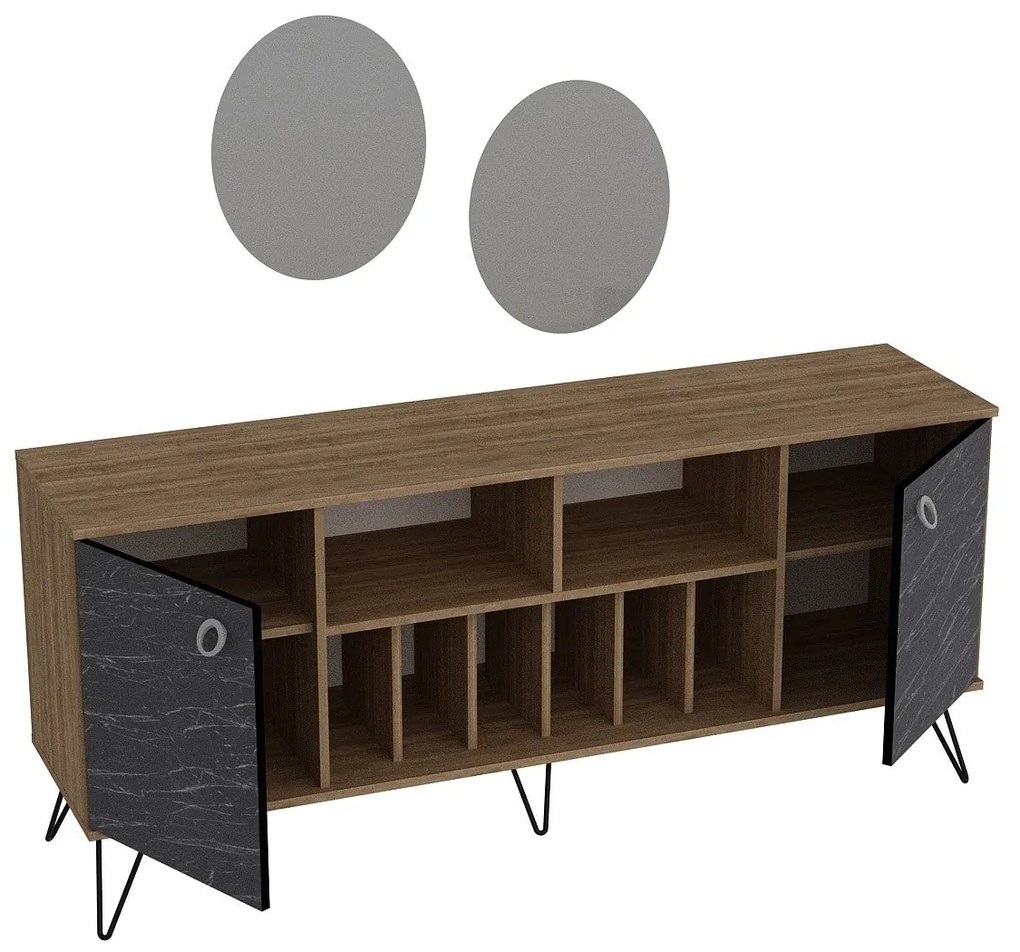 Console Lorenz – Nogueira Preta – 180x78,6x44,8 cm