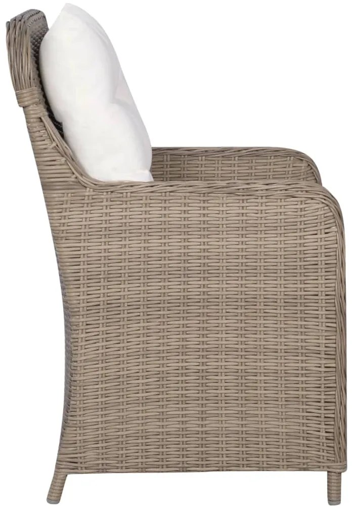 5 pcs conjunto de jantar para jardim castanho