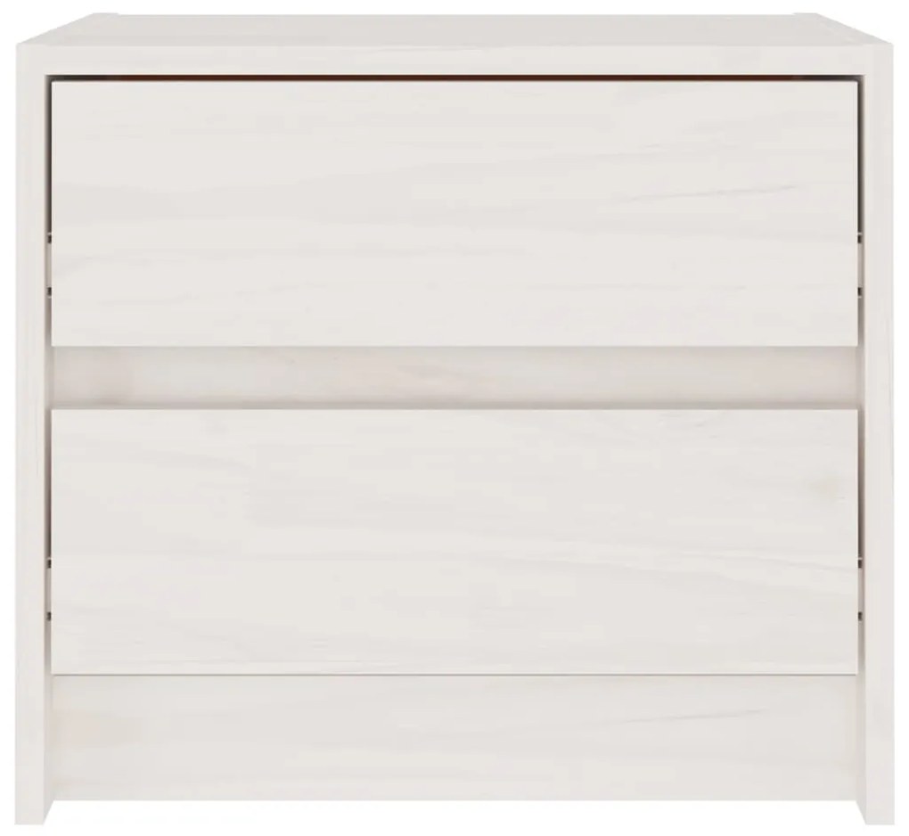 Mesa de cabeceira 40x30,5x35,5 cm pinho maciço branco