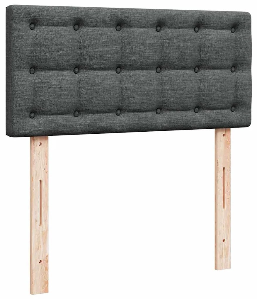 Cama Otomana com colchão & LEDs 80x200cm tecido cinza-escuro