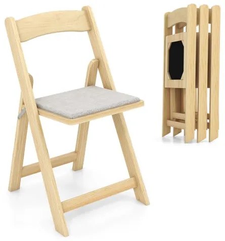 Conjunto de 2 cadeiras de jantar, cadeira de cozinha dobrável com pernas de madeira de borracha - cinza