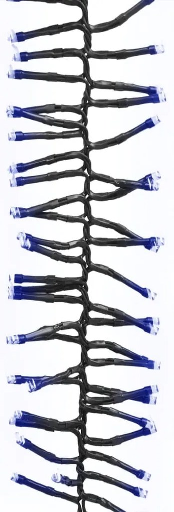Cordão de luzes agrupadas 400 luzes LED 7,4 m PVC azul