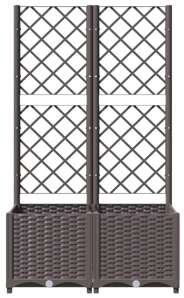 Vaso/floreira jardim c/ treliça 80x40x136 cm PP castanho