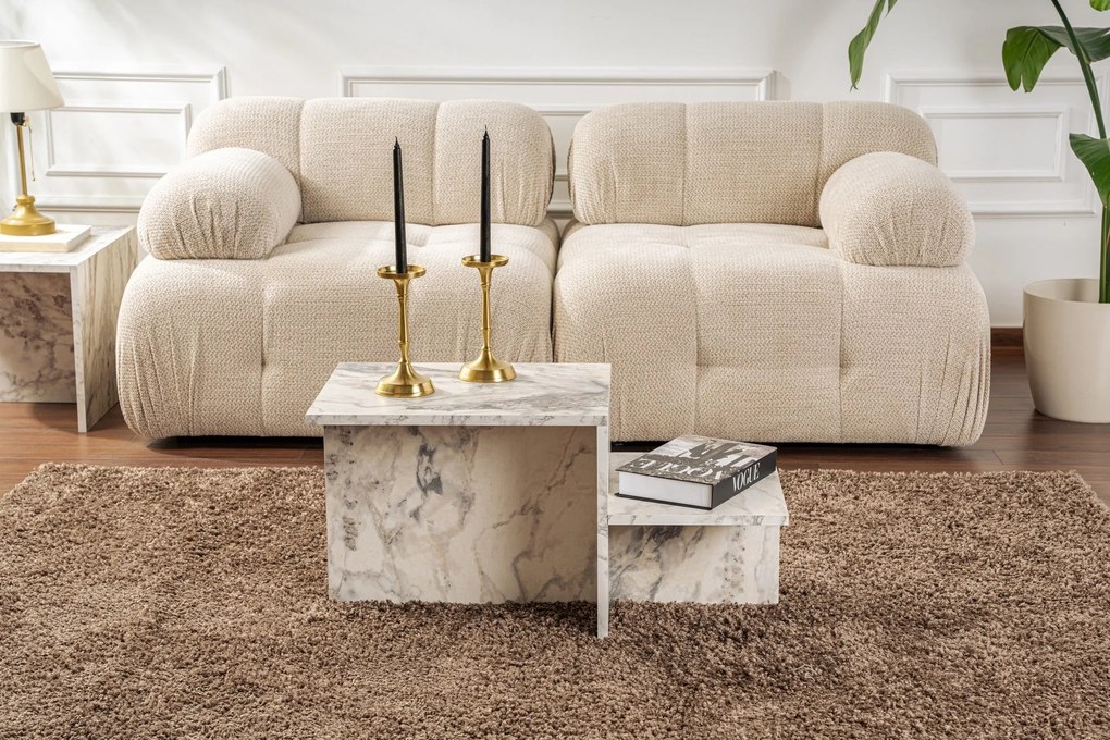 Mesa de Centro Harmony – Mármore Freesia – 80x40x40 cm