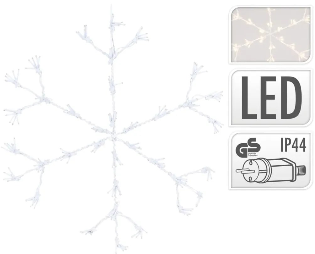 439765 Ambiance Iluminação natalícia floco de neve com 216 luzes LED 60 cm