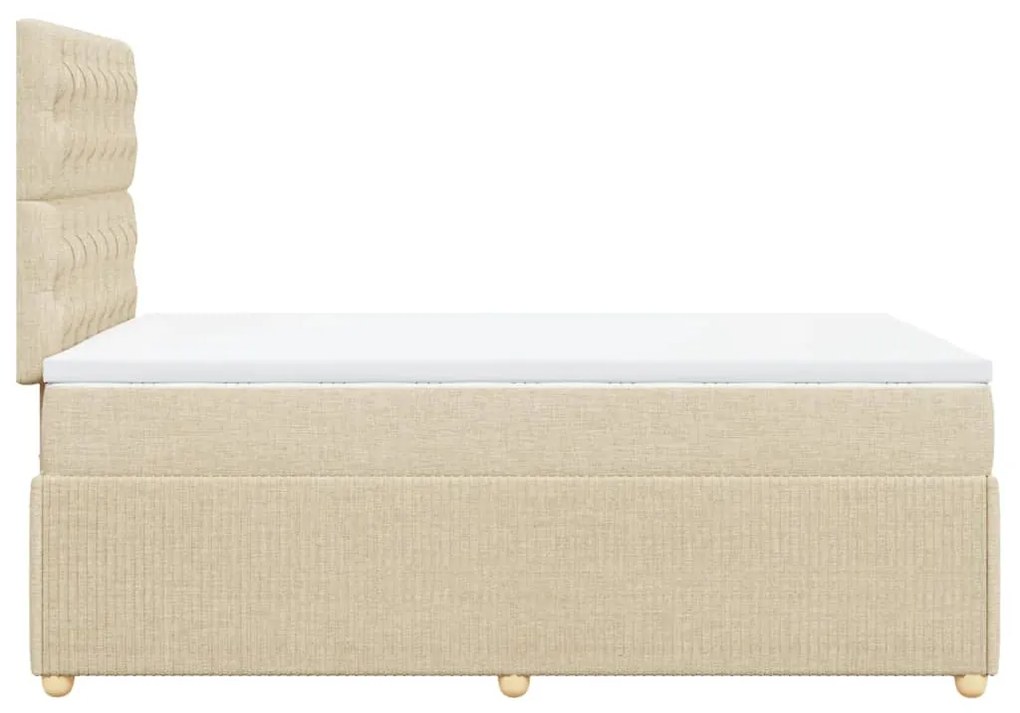 Cama boxspring com colchão 120x190 cm tecido cor creme