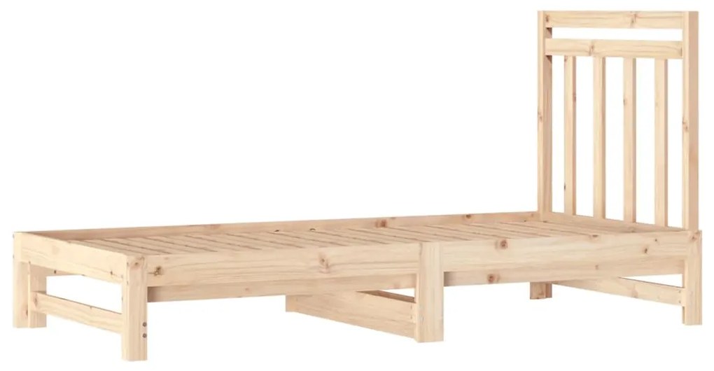 Estrutura sofá-cama de puxar 2x(90x190) cm pinho maciço