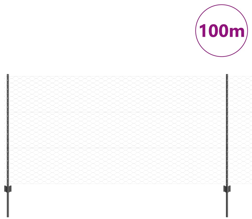 Posts de Cerca 22 pcs U-Channel Cinza 120 cm Aço