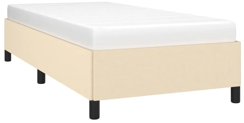 Estrutura de cama sem colchão 90x190 cm tecido creme