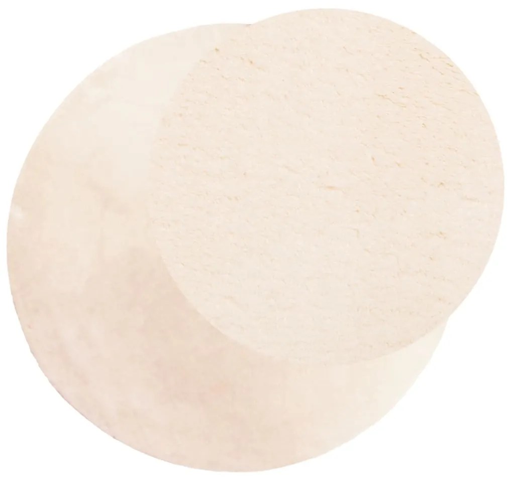 Tapete pelo curto macio e lavável HUARTE Ø 80 cm bege