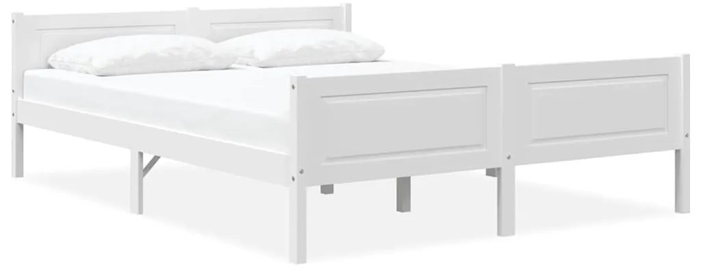 Estrutura de cama em pinho maciço 140x200 cm branco