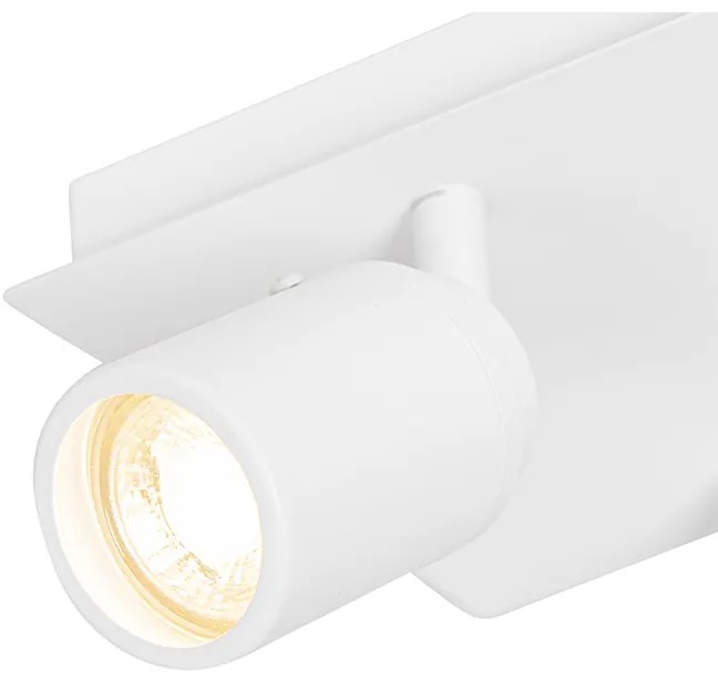 Foco de banheiro moderno branco quadrado 2 luzes IP44 - Ducha
