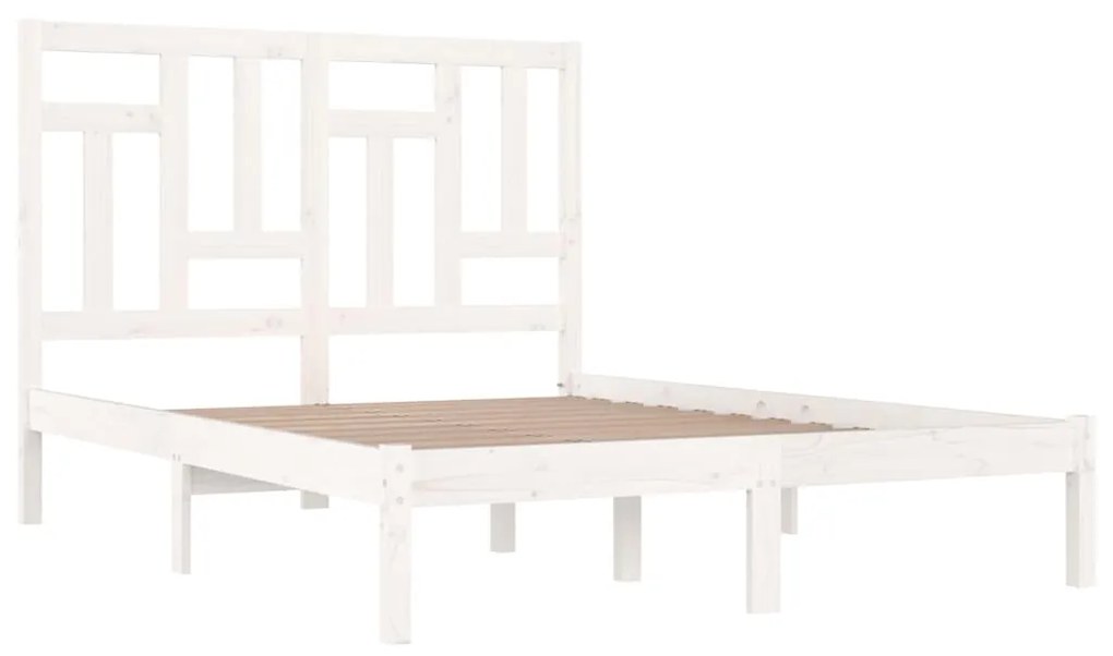 Estrutura de cama 120x200 cm pinho maciço branco