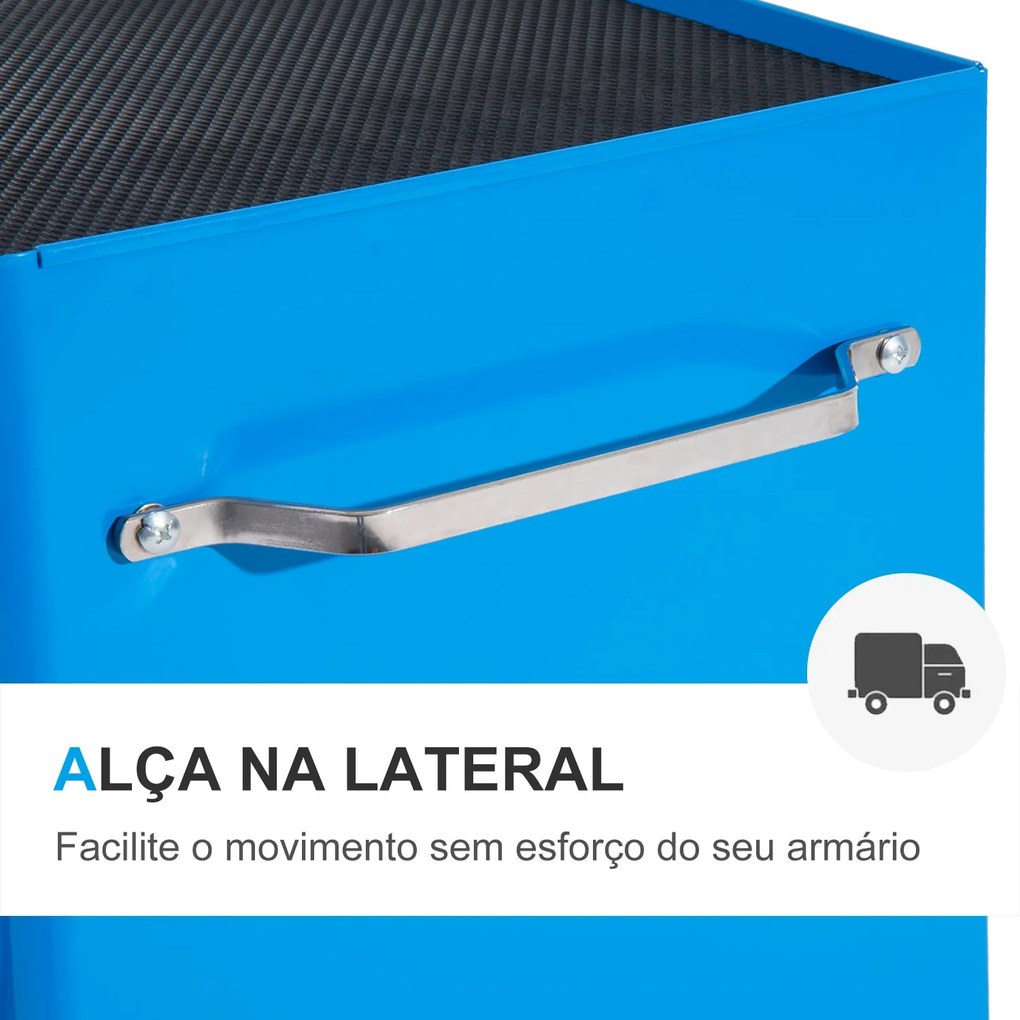 HOMCOM Carrinho de Ferramentas para Oficina com Rodas e 5 Gavetas Carr