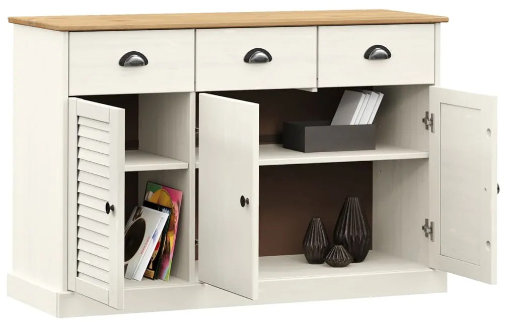 Aparador com gavetas VIGO 113x40x75 cm pinho maciço branco