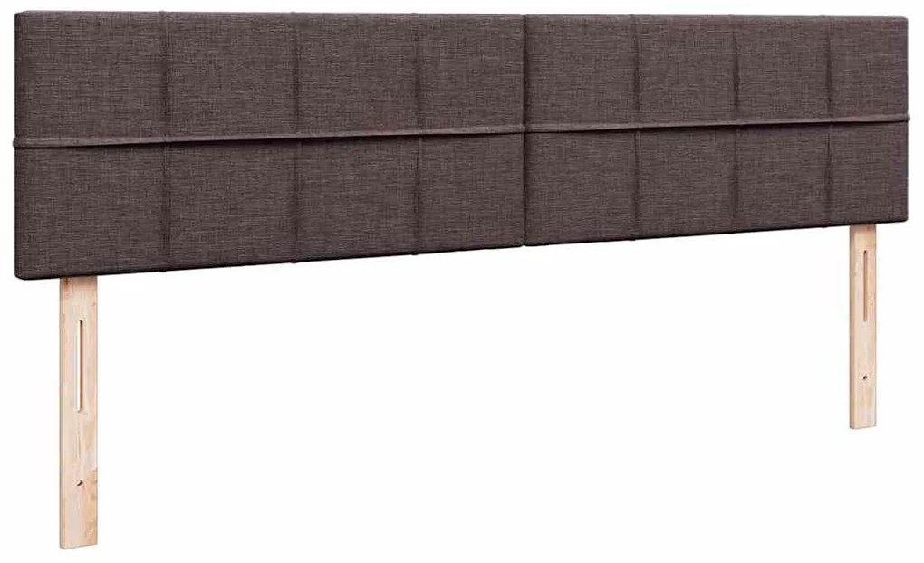 Cama Otomana com colchão&amp;LEDs 180x200cm tecido castanho-escuro