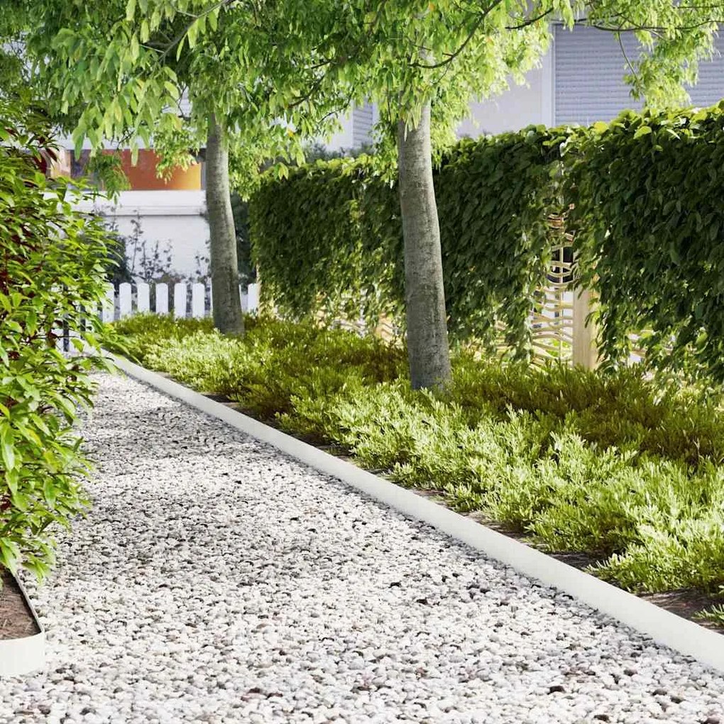 vidaXL Acabamento para Gramado 30 pcs Branco 100 x 0.05 x 20 cm