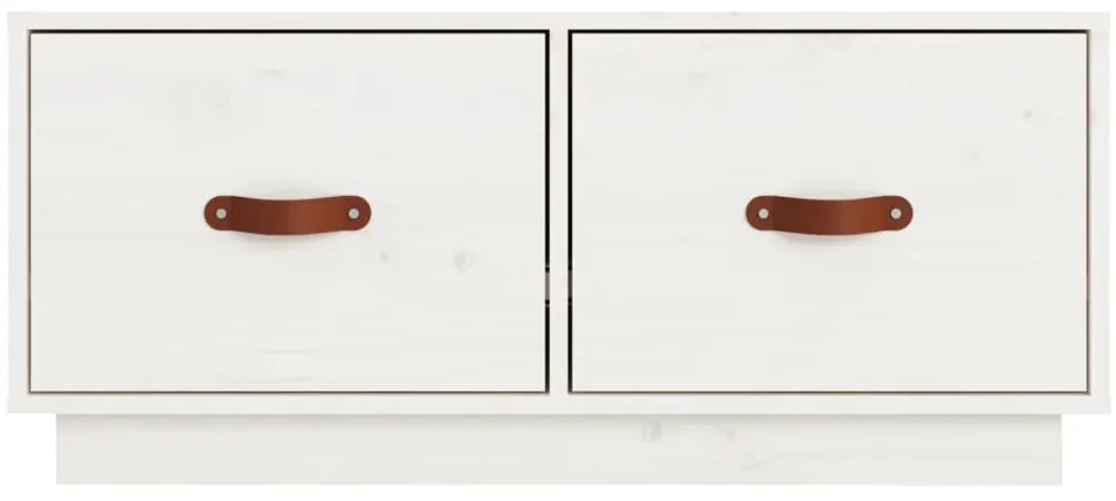 Móvel de TV 80x34x35 cm madeira de pinho maciça branco