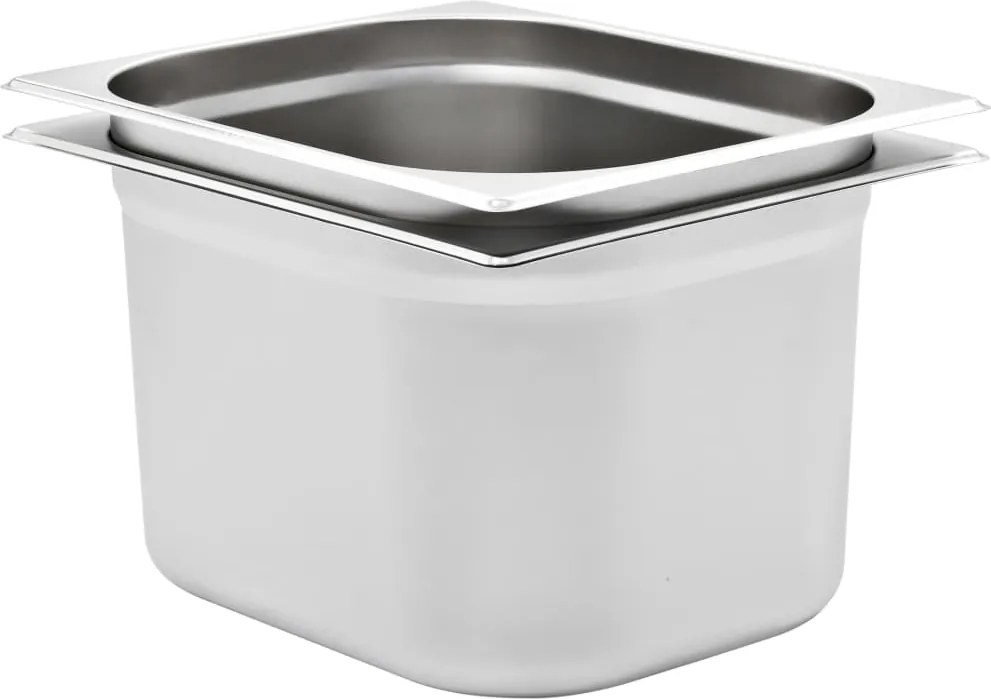 vidaXL Recipientes gastronorm 2 pcs GN 1/2 200 mm aço inoxidável