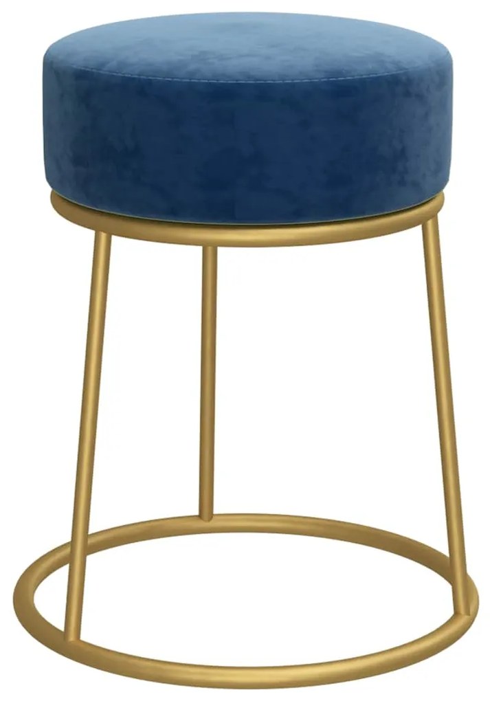 Banqueta redonda veludo azul