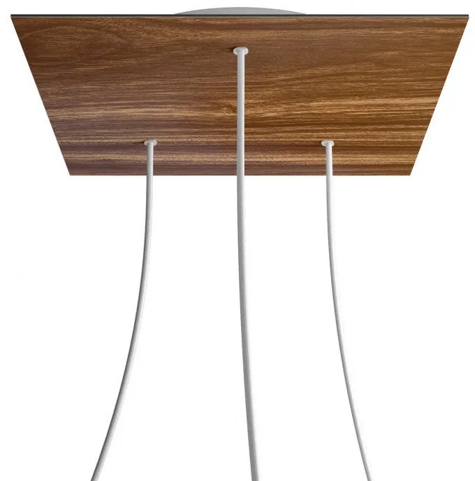 Sistema Rose-One Quadrado com 400 mm de diametro com 3 furos e 4 furos laterais - Madeira / Branco