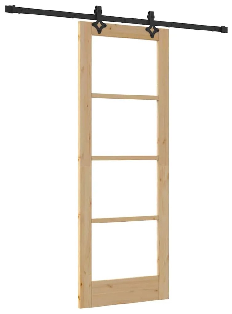 Porta Deslizante vidaXL com Conjunto de Hardware 'ORKDAL'Madeira Sólid