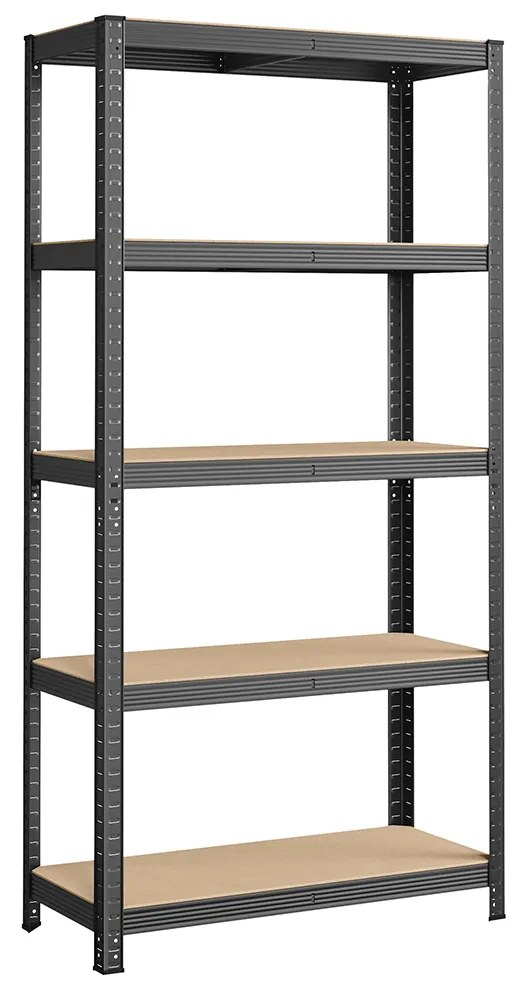 Estante metálica de 5 prateleiras para garagem robusta | SONGMICS | 90 x 40 x 180 cm | cinzento|castanho | GLR040G01.