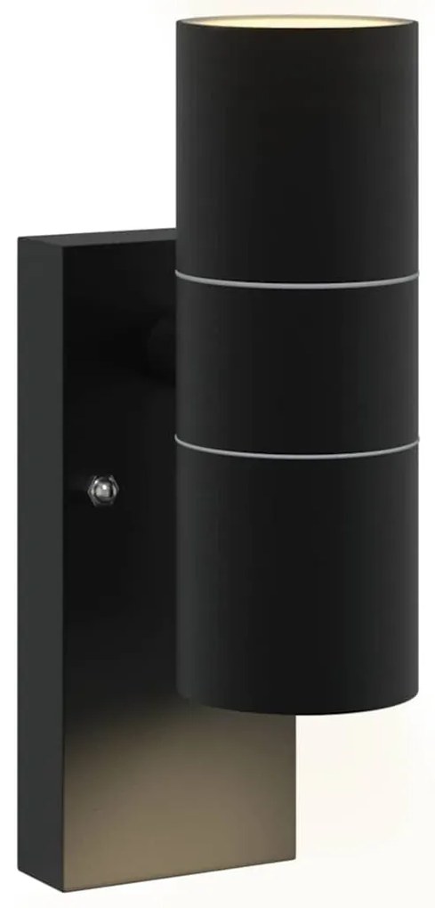 Luzes de Parede Externas 2 pcs Aço Inoxidável Preto IP44