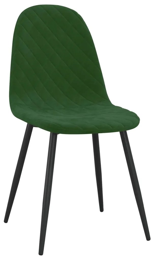 Cadeiras de jantar 2 pcs veludo verde-escuro