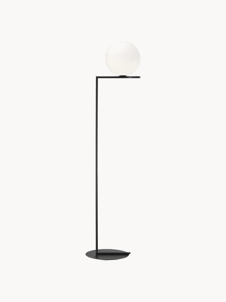 Candeeiro de pé de vidro artesanal regulável IC Lights