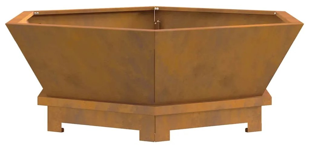 Fogueira Hexagonal vidaXL 75x75x28 cm em Aço Envelhecido