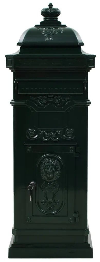 Caixa correio coluna estilo vintage alumínio inoxidável verde