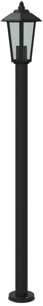 Candeeiro de chão para exterior 120 cm aço inoxidável preto