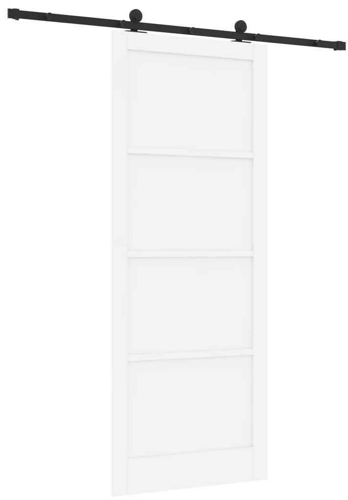 Porta Deslizante com Conjunto de Ferragens Branca 93x232 cm de Madeira